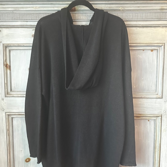 Eskandar Black Linen Over Sized Hooded Sweater Size 0 (S) - Picture 8 of 11